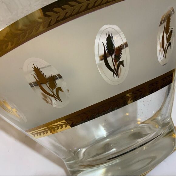 Vintage 1960s Anchor Hocking Mid Century Gold Wheat Large Glass Serving Bowl - Picture 8 of 12